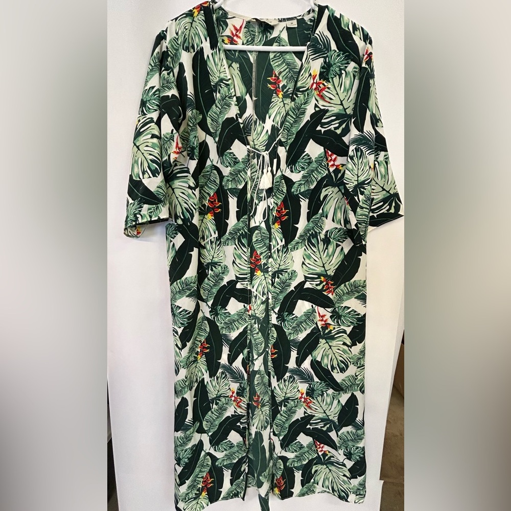 Rachel Zoe tropical jungle Kimono cover up one size
